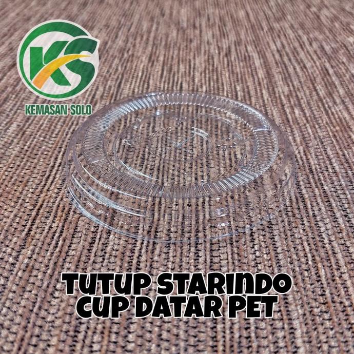 ] Tutup Flat Cup Gelas PET Tutup Datar STARINDO