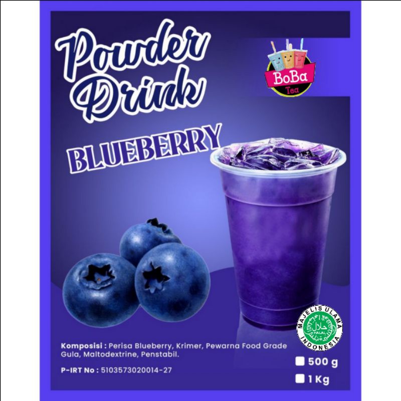 [1kg Reguler] Bubuk Minuman Rasa Blueberry 1 KG