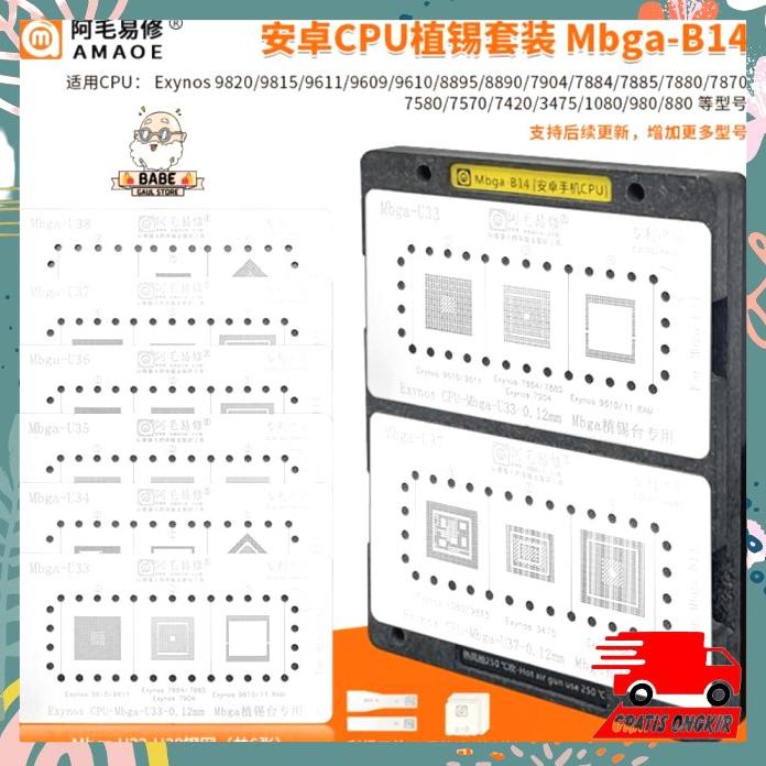 Plat Cetakan Ic Cpu Amaoe Mbga-B14 Exynos 9820 9815 9611 9609 Original