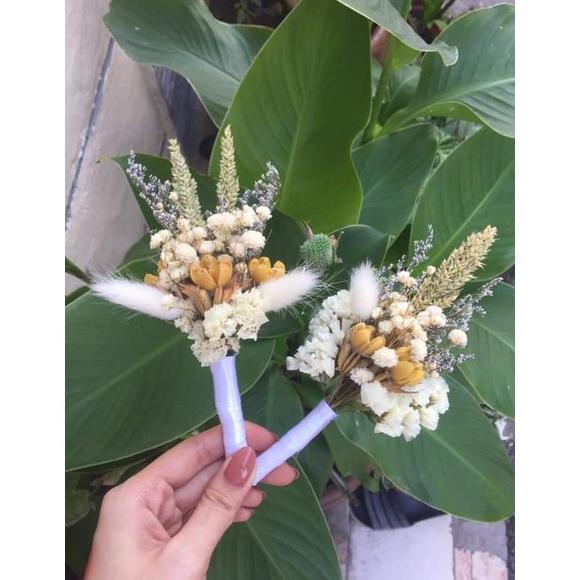 Mini Bouqet Saku Pengantin Daun Kering Hiasan Buket Bunga Kering Dekorasi Rustic Mahar Craft Dried F