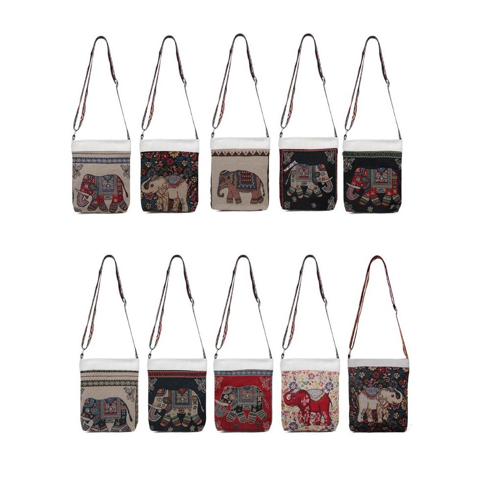 (Ada Promo) Selempang Tas Tenun Gajah Canvas Tfw 106 / Crossbody Wanita Import / Tas Slempang Mini G