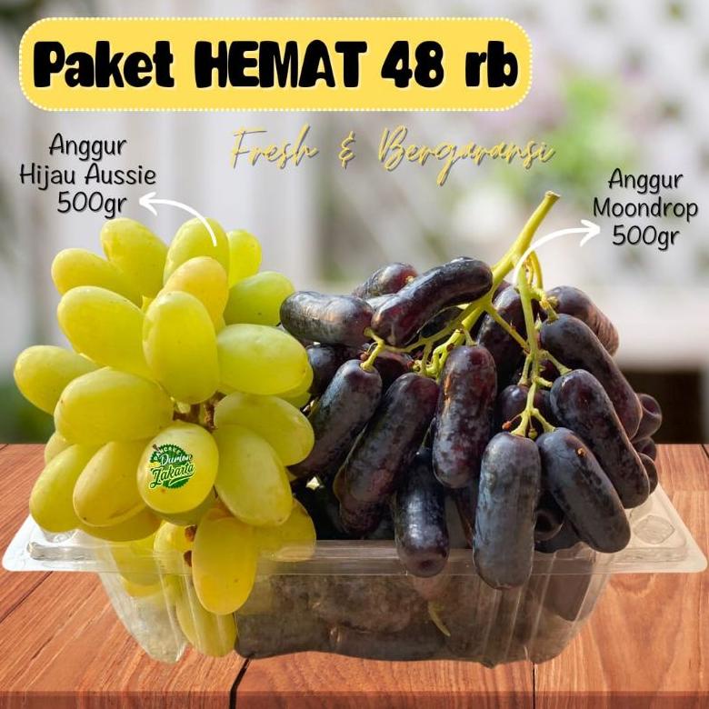 

paket hemat Anggur hijau dan jari 1kg Non COD