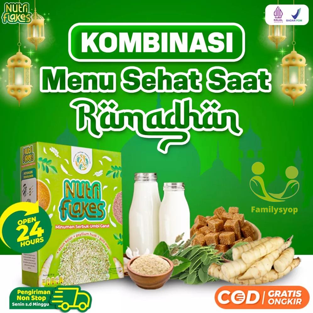 

Minuman Serbuk Umbi Garut Nutriflakes - 100% Original Suplemen Makanan Diet Atasi Asam Lambung Diabetes Kontrol Kolesterol Lancarkan Pencernaan Non COD