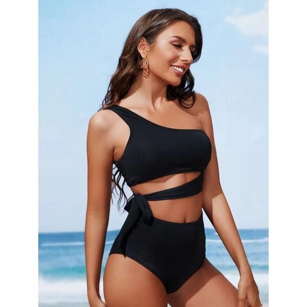 Terlaris Bikiniku Salma Bikini Set - Swimwear Wanita One Shoulder High Waist Bikini