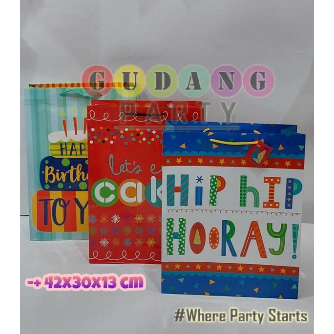 

PaperBag XL/Kantong Kertas/Goody Bag/Kantong Ultah/Tas Hampers Kado