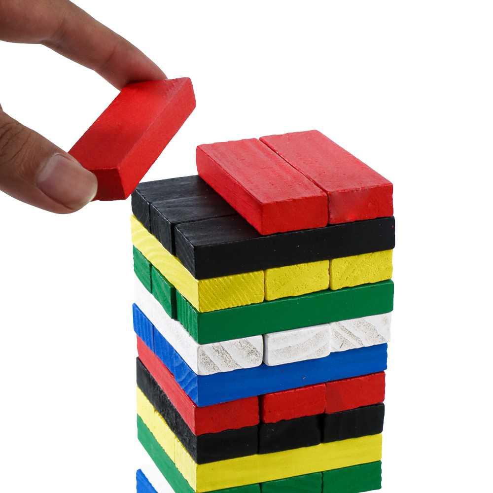 Permainan Uno Stacko Kayu 54 Balok