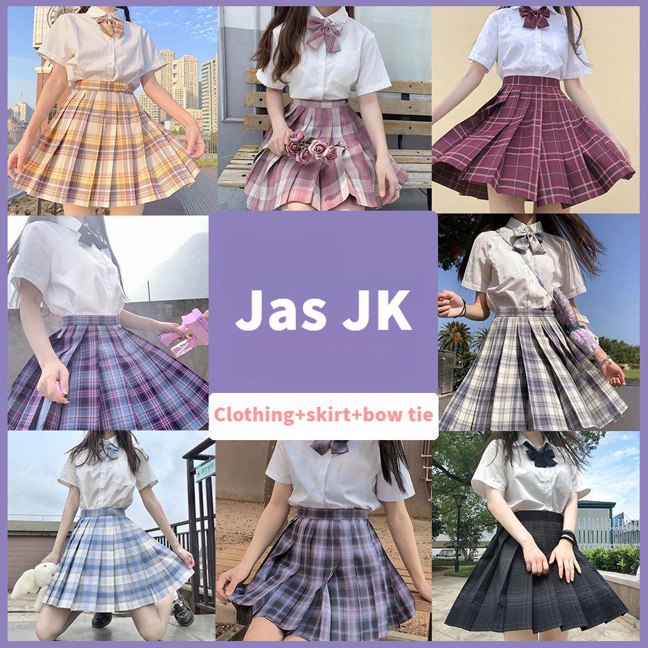 High Quality Japanese Collection GenuinejkUniform-Styled Pleated Skirt Cabbage Plaid Skirt Short Ski