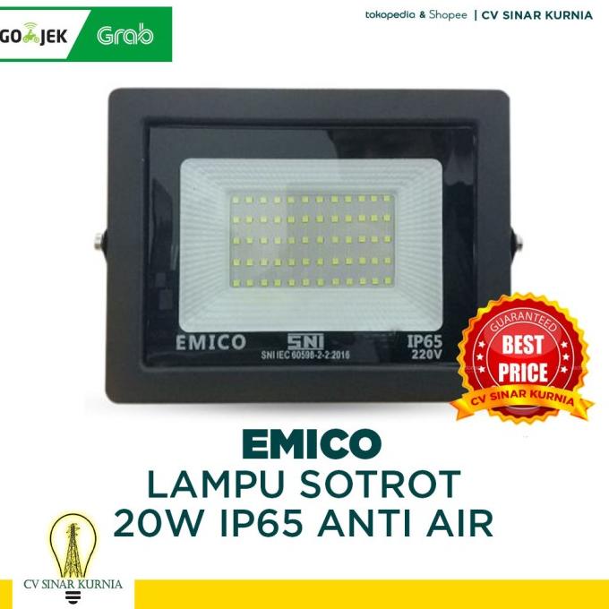 Lampu Sorot Emico/Lampu Tembak LED 20 Watt IP65 ANTI AIR EMICO/Putih