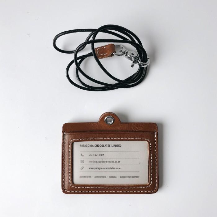 

ID Card Holder Lanyard genuine leather