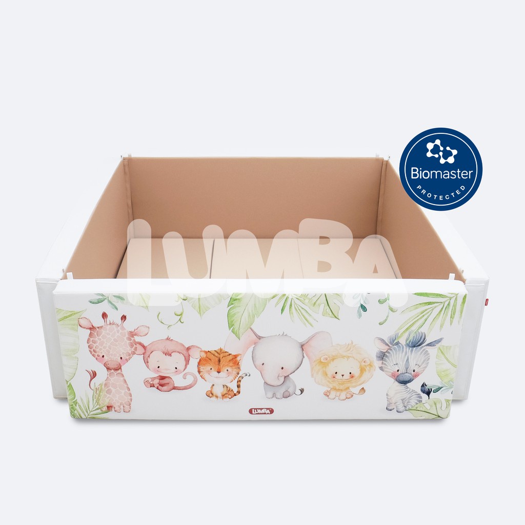 Playground New Antibacterial Baby Safari Choco | Bumperbed | Bumpermat | Playmat | Box bayi | Matras