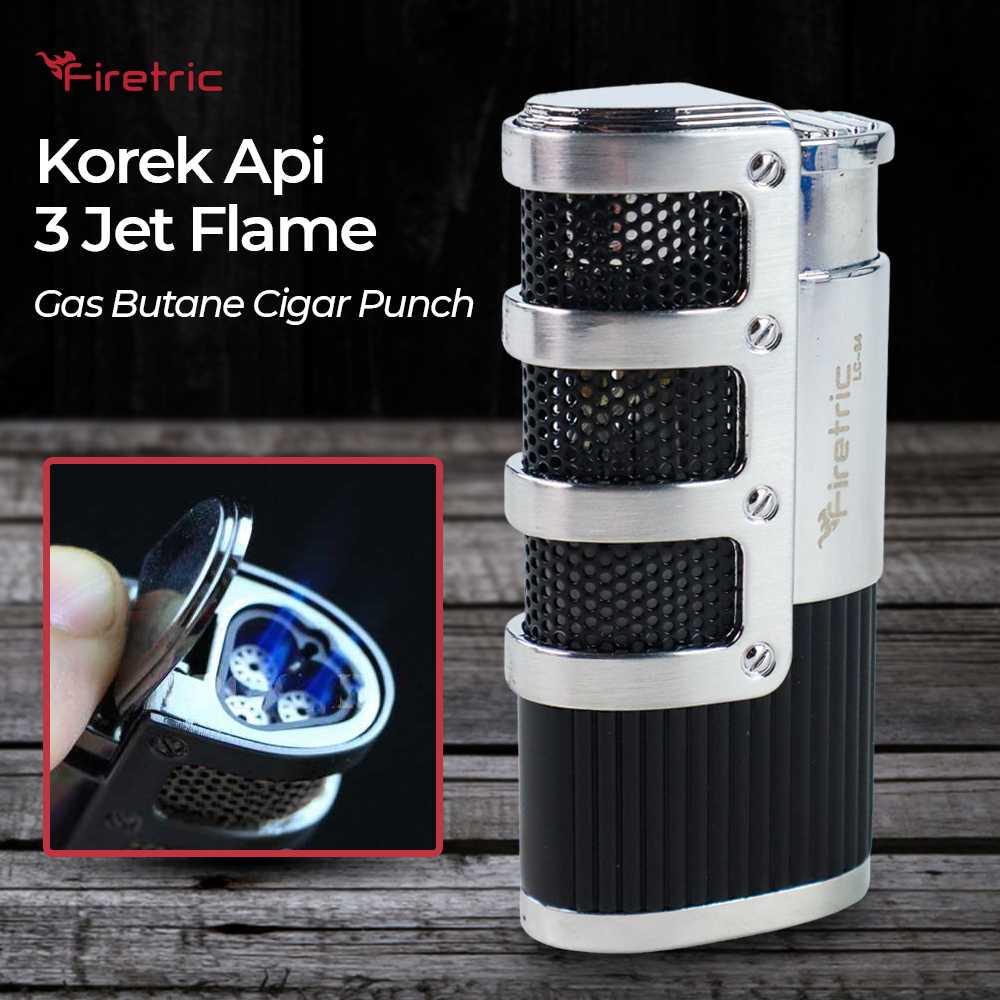 Korek Api Unik Keren Torch Lighter 3 Jet Flame Gas Butane Cigar Punch TUBABA STORE