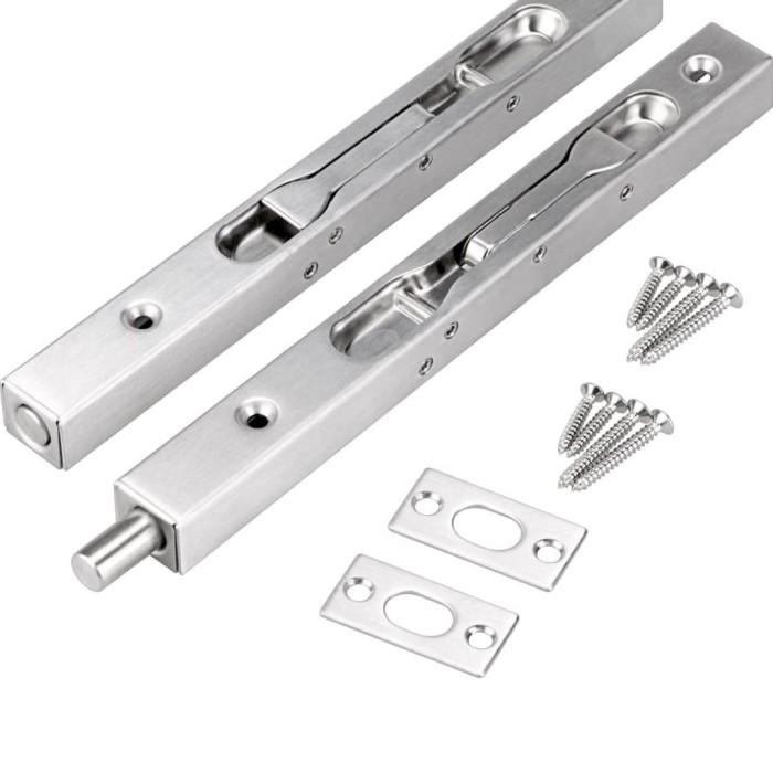 Grendel Grendel Tanam Stainless 6 Dan 12 Inci Grendel Tanam Pintu Kayu Dobel