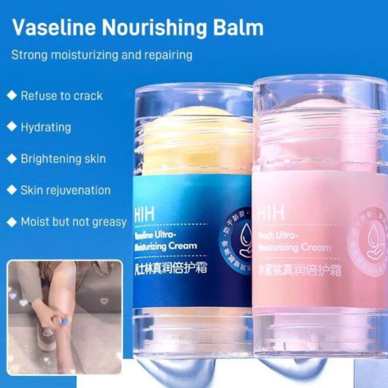 HIH PEACH TRUE CREAM VASELINE MOSTURIZING STICK PELEMBAP
