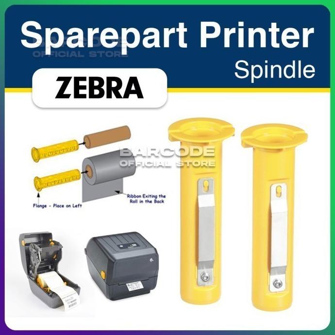 SEPASANG SPINDLE ROLLER CORE RIBBON 300 METER ZEBRA ZD220 ZD888 ZD230