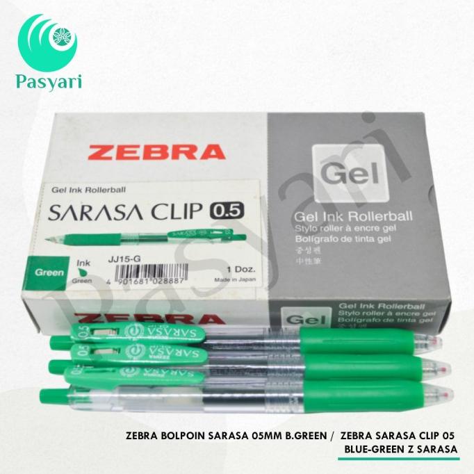 

Zebra Bolpoin Sarasa 05mm B.Green / Zebra Sarasa Clip 05 Blue-Green jen03