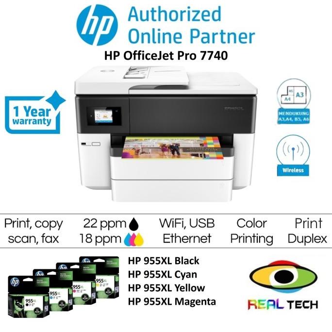 Printer Hp Officejet 7740 All In One Print Scan Copy A3 Doaibunda12