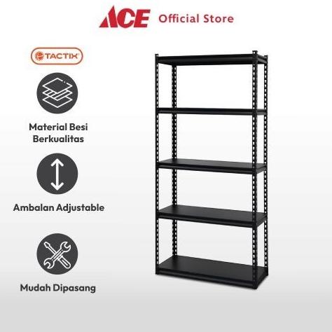 Ace Hardware - Tactix 86X35X183 Cm Rak Besi 5 Tingkat - Hitam Denissakinah