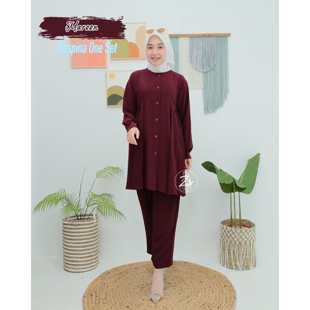FATIMA DESPINA ZR TUNIK MIX CELANA KRINGKEL REMPEL ONE SET TERBARU NYAMAN