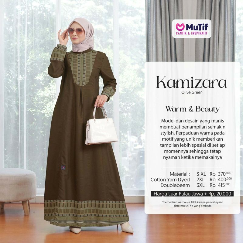 Mutif Kamizara Brown Java Mutif Kamizara Olive Green Ruby Red Baju Muslim Gamis Dress Casual Premium Terbaru Ori Lebaran 2023 Sarimbit