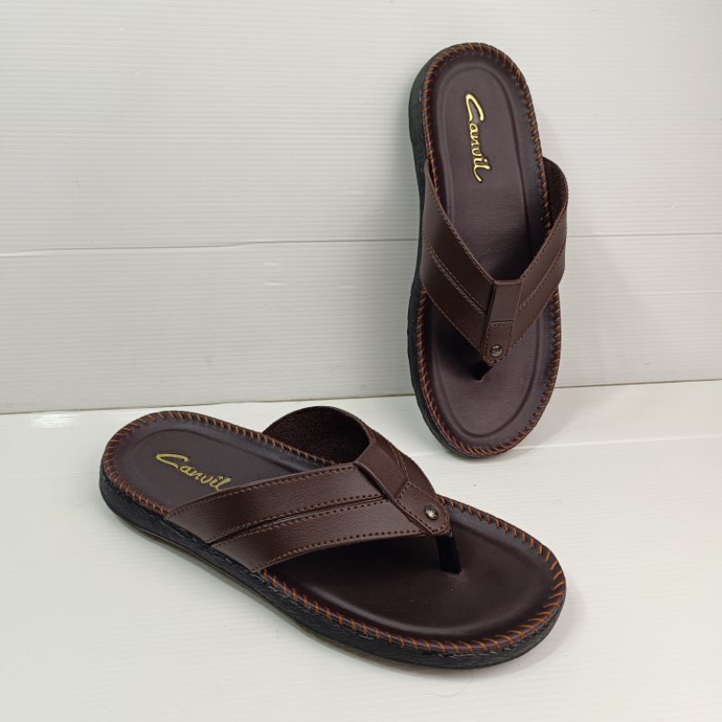 Sandal Jepit Pria Bahan Kulit Lembut (Vino 03)