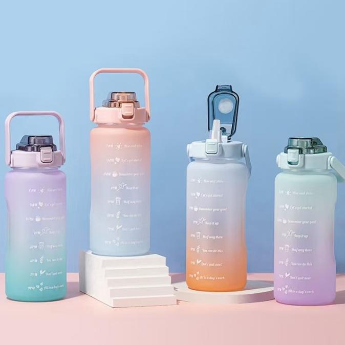 Botol Minum Tritan Quifit Penanda Waktu 2L Handle - Botol Minum 2liter