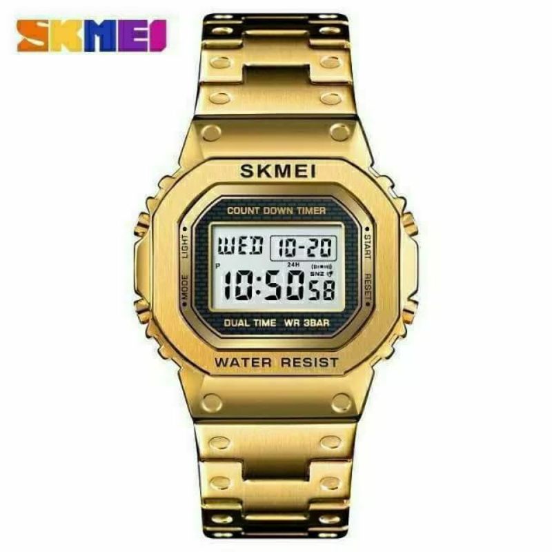 SKMEI 1456 ORIGINAL STAINLISS STEEL PRIA DIGITAL KASUAL JAM TANGAN SKMEI