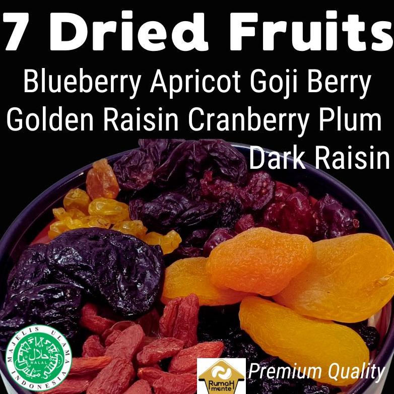 

TRAIL MIX 7 BUAH KERING 1KG BLUEBERRY CRANBERRY DARK RAISIN GOLDEN RAISIN GOJIBERRY PLUM APRICOT (CEMILAN DIET) Best Seller