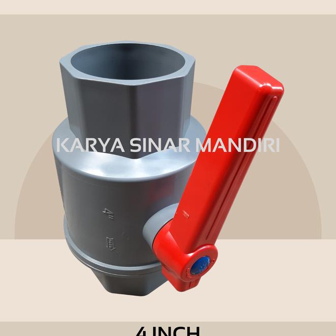Ball Valve Pvc 4 Inch Socket Polos Aw / Stop Kran