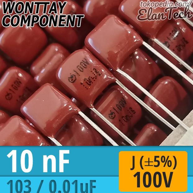 10nF / 103 J 100V Milar Film Capacitor 10n 10 nF Kapasitor Elan73c Ayo Beli