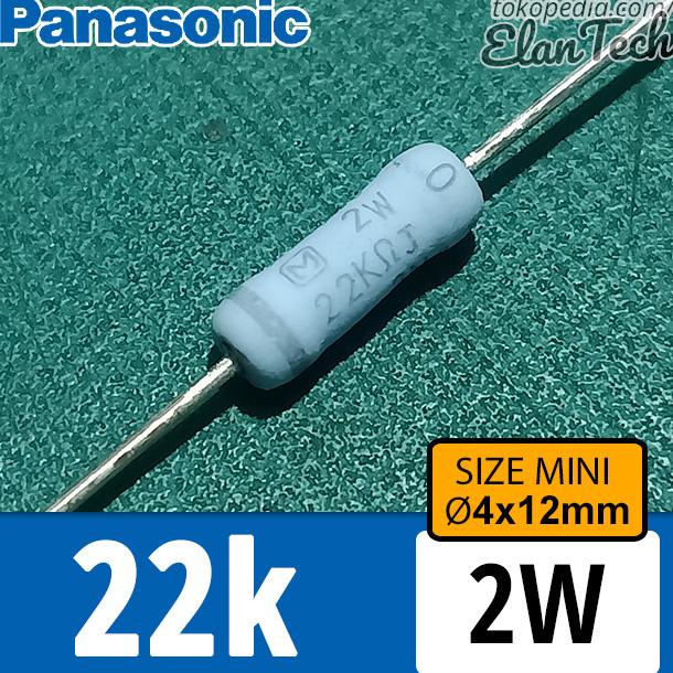 Resistor 22k 2W Panasonic miniaturized size 1W 22 Kilo Ohm Elan73c Segera Beli