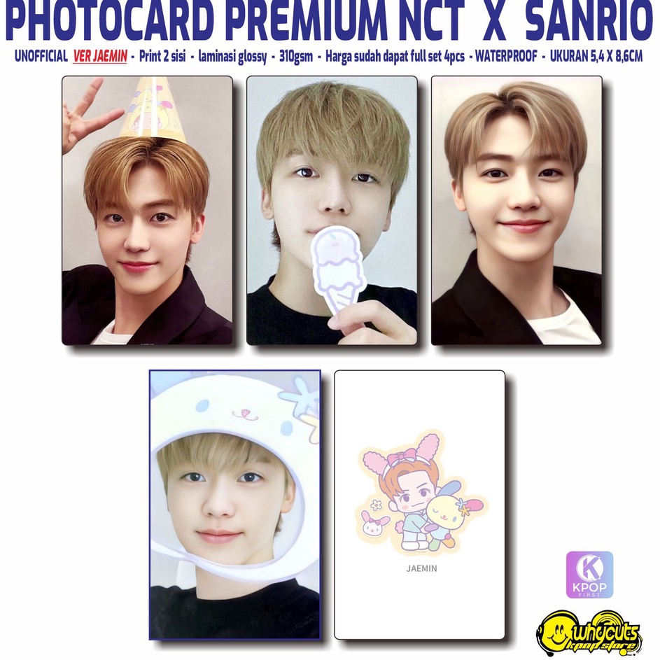 Grab It Fast PHOTOCARD FULL SET PC PREMIUM UNOFFICIAL NCT X SANRIO / PRINT 2 SISI LAMINASI SUPER GLO