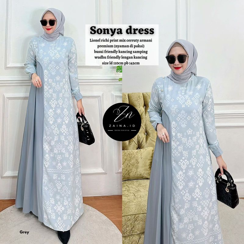 SONYA DRESS || Gamis Elegan Bahan Lionel Richie Terbaru