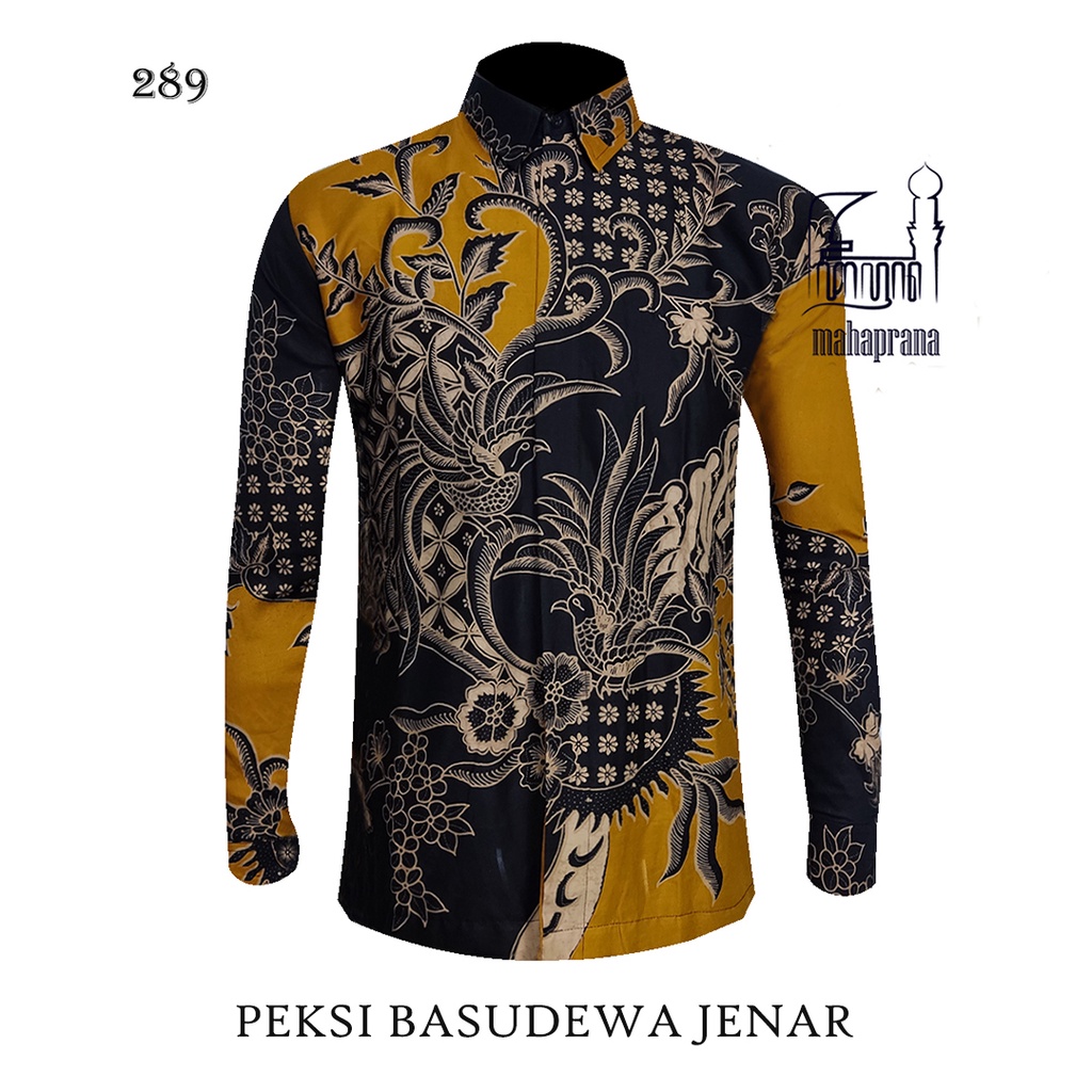 BATIK MAHAPRANA Motif Peksi Basudewa Jenar Atasan Kemeja Batik Pria Lengan Panjang Full Furing MHP-289