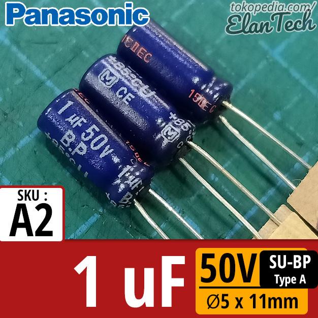 Elco 1uF 50V Panasonic BP Elko 1 uF Kapasitor Capacitor Elan73c Ayo Beli