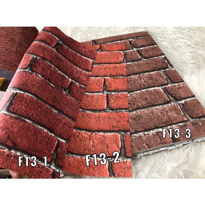 Wallpaper Dinding Murah Batu Bata Merah Natural 3D