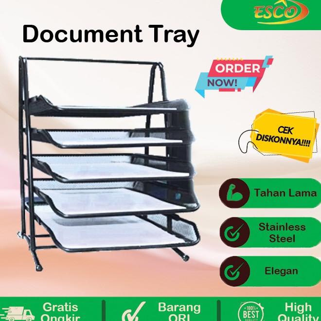 

Baru Document Tray 5 Tingkat Document Organizer Rak Kertas File Original