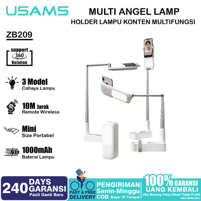 Best Seller Usams Zb209 Phone Holder Stand Live Show Lipat Multifungsi Light