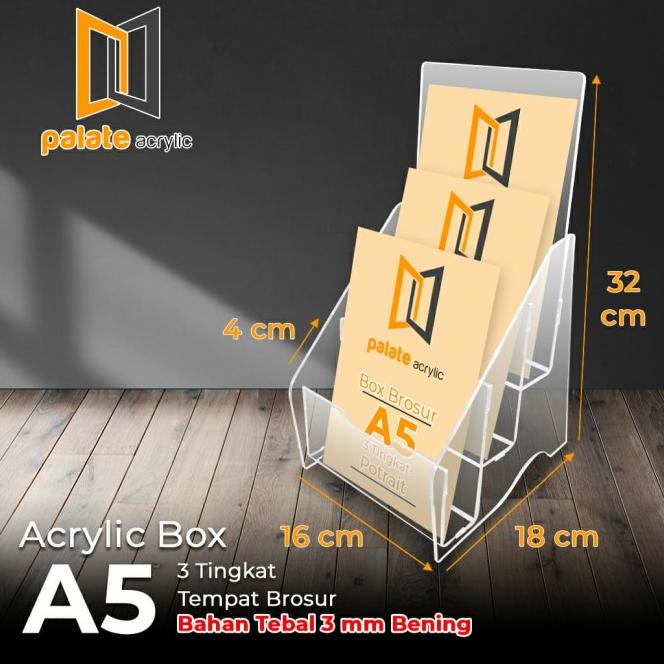 

Baru Tempat Brosur A5 3 Susun /Akrilik Rak Brosur A5 3 Layer Terlaris 3Mm Original