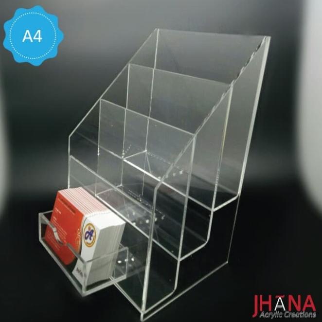 

Baru Acrylic Stand Brosur Tb40A4 Plus Id Card/ Tempat Brosur Akrilik 3Susun Original