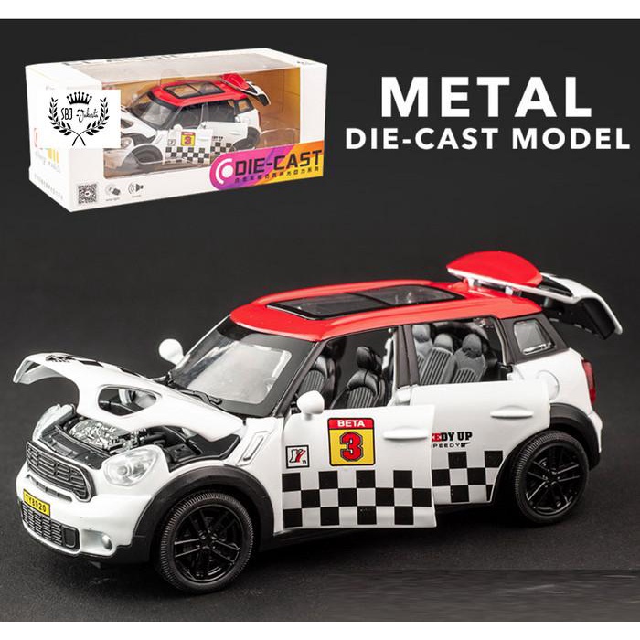 Terlaris Diecast Miniatur Mobil Mini Cooper Countryman 1:32 Metal Collection