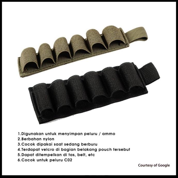 Shell Cartridge Holder Pouch 6 Rounds Ammo Shotgun Airsoft Velcro keh01