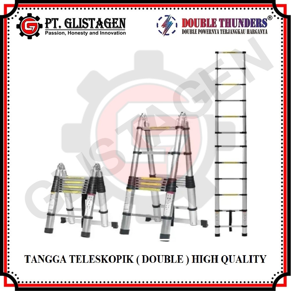 Tangga Teleskopik Aluminium Double 3.3Meter + 3.3Meter ( 6.6 Meter )