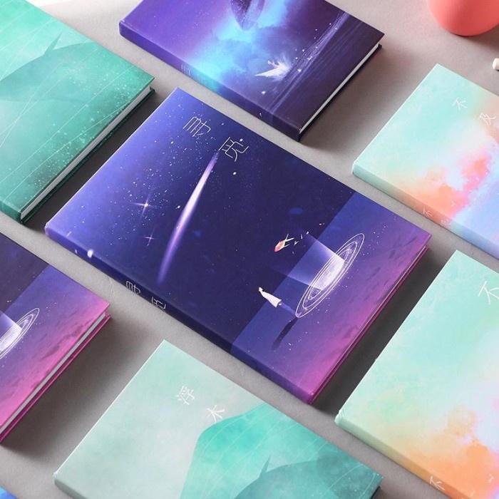 

Buku diary notepad hardcover korea jepang aesthetic style aurora