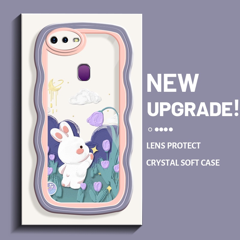 Casing Ponsel untuk OPPO F9 F9 Pro F11 Pro A7x Realme U1 2 Pro Case gambar kartun kelinci memetik bi