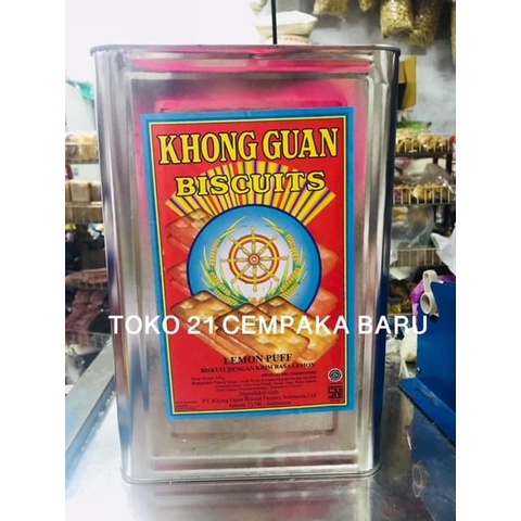 

Khong Guan Biskuit LEMON PUFF 1 TIN Biscuits Krakers Kiloan Murah