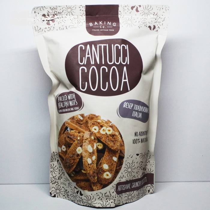 

BAKING CO CANTUCCI HAZELNUT COCOA 200gr COOKIES SNACK ALMOND