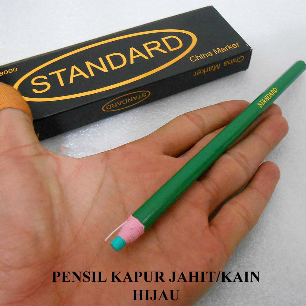 

Pensil Kapur Jahit / Pensil Kapur Kain Warna Hijau (Chalk Pencil)