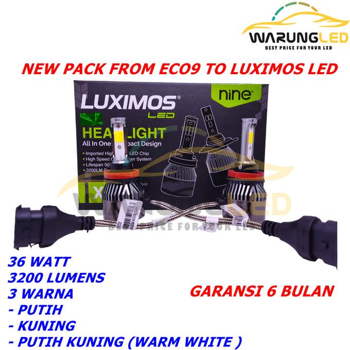LAMPU LED FOGLAMP MOBIL LED X9 ECO9 LUMINOS H11 3 WARNA SUPER BRIGHT