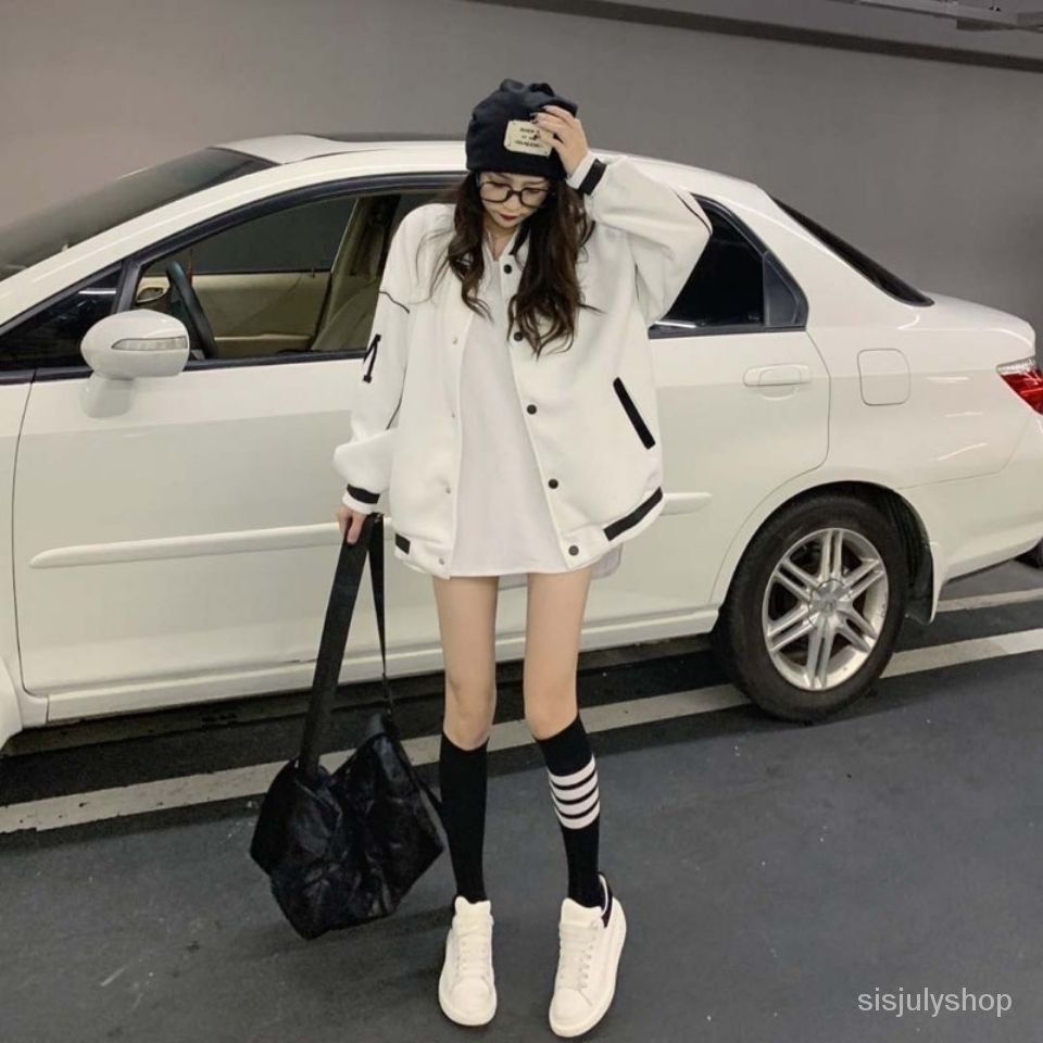 [✅BISA COD] #Sisjuly# Jaket bisbol wanita Amerika / jaket pendek longgar baru wanita