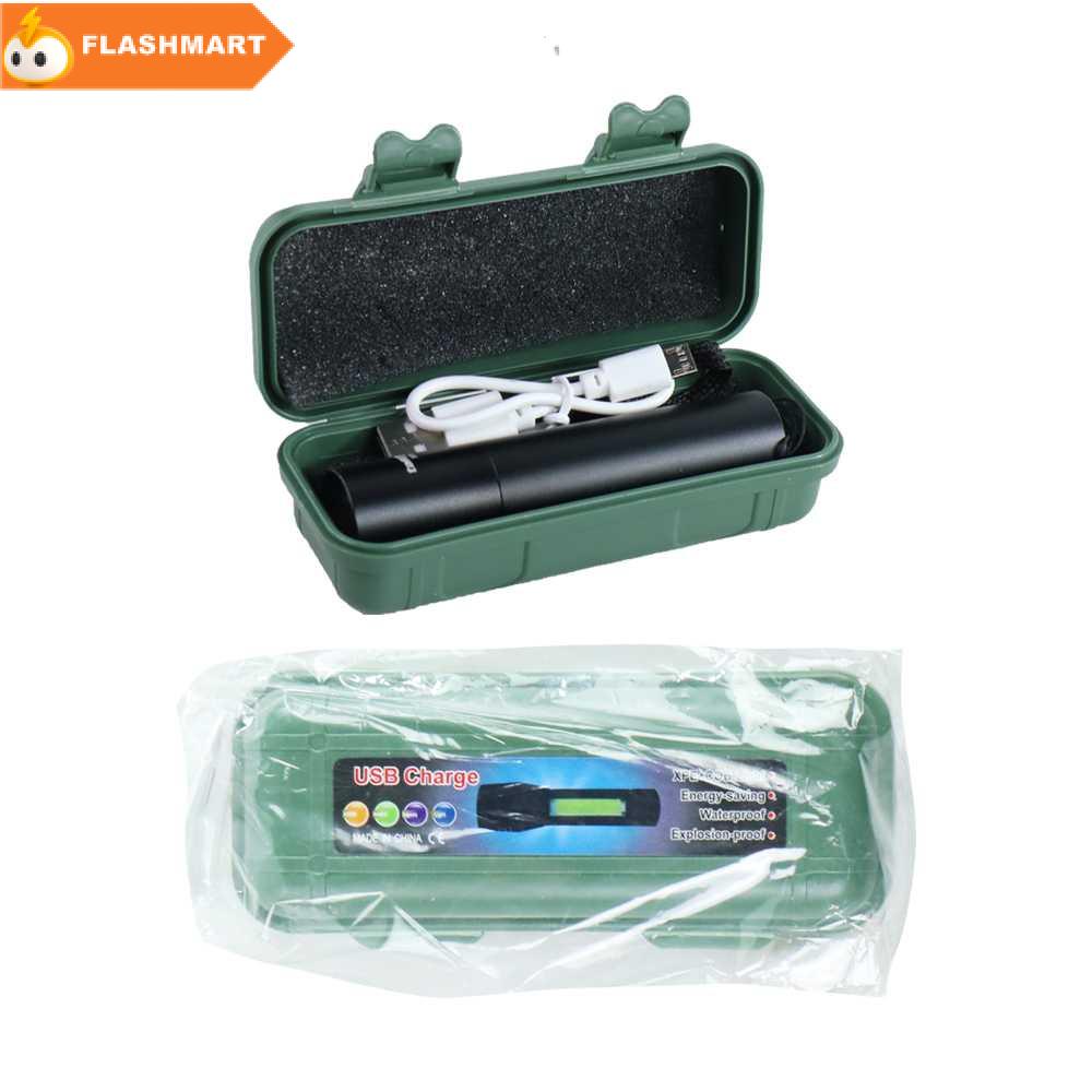 FLASHMART Senter LED Mini Rechargable Telescopic Zoom XPE - 3187